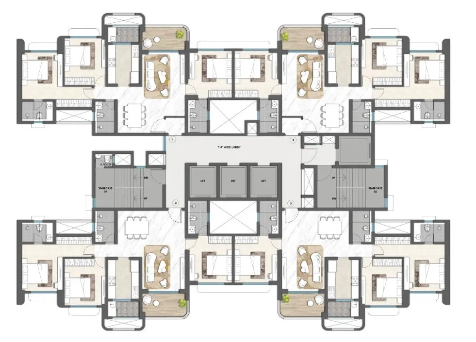Floor Plan - 3BHK
